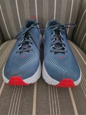 Hoka One One Men's Navy Blue Running Shoes with Red Accents